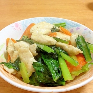 小松菜と鶏ムネ肉のあっさり中華炒め